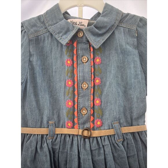 Little Lass Girls Infant Toddler 24 Month Western Denim 2 Piece Outfit NEW - Picture 3 of 8